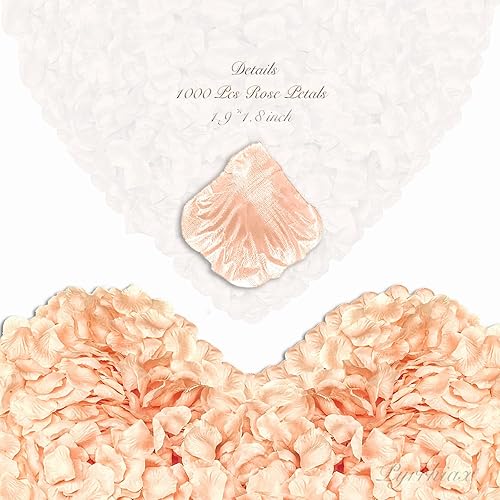 Vista 33 de 1000 pétalos de rosa artificiales, pétalos de rosa falsos para noches románticas, bodas, propuestas de decoración de flores de aniversario