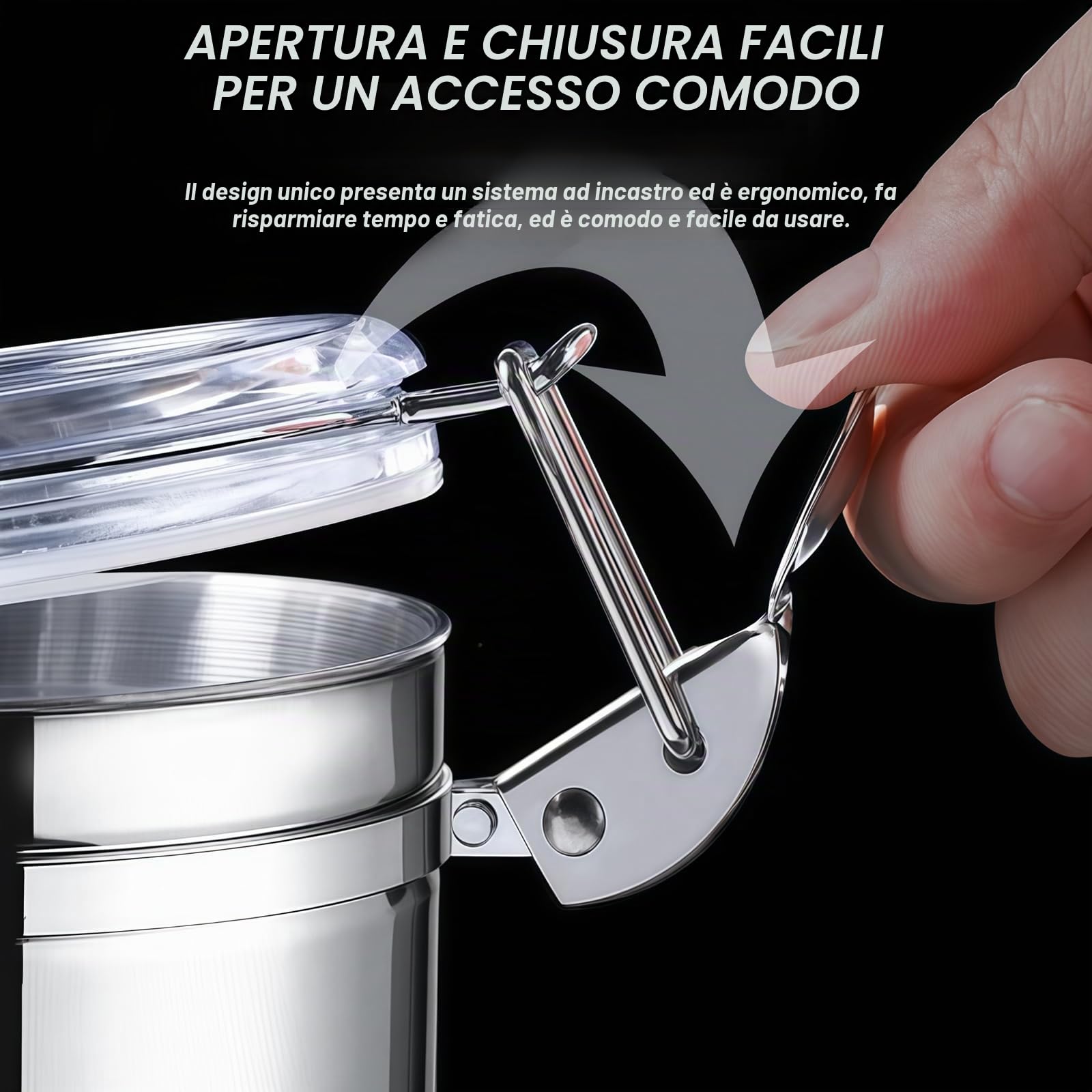 2Pcs Premium Barattolo per caffè: 1,1L Barattolo per caffè ermetico con coperchio, barattolo in acciaio inox per la conservazione, contenitore ermetico con chiusura ermetica al gusto e aroma