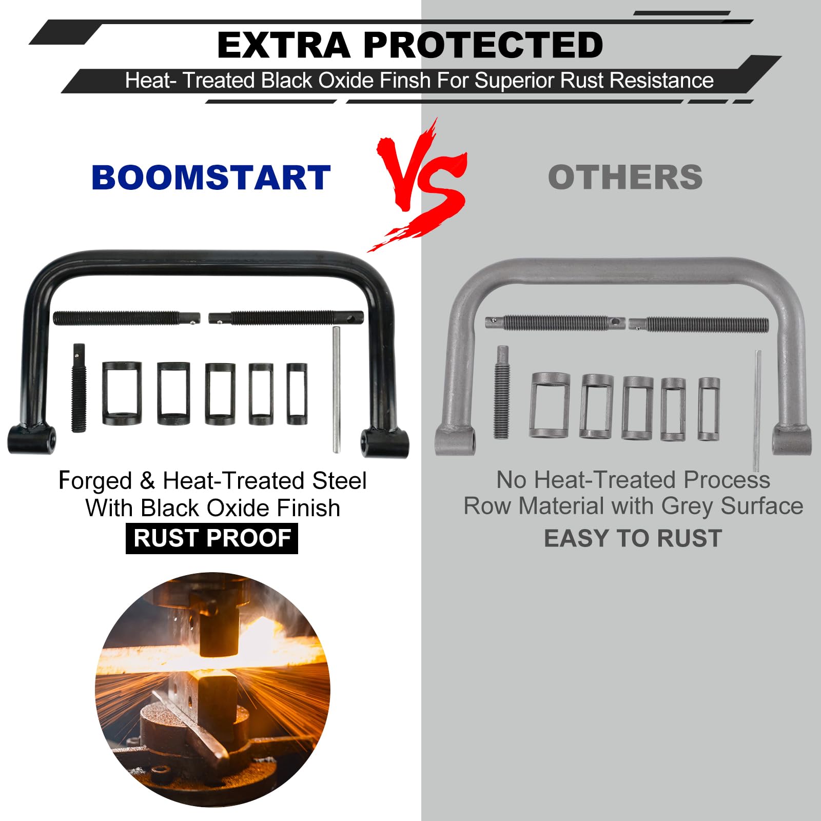 BOOMSTART Compressore Molle Valvole, 10 Pezzi Kit Smonta Valvole Motore con Morsetto a C, 16-30mm Compressore Valvole Estrattore Valvole Attrezzo Valvole per Auto Moto