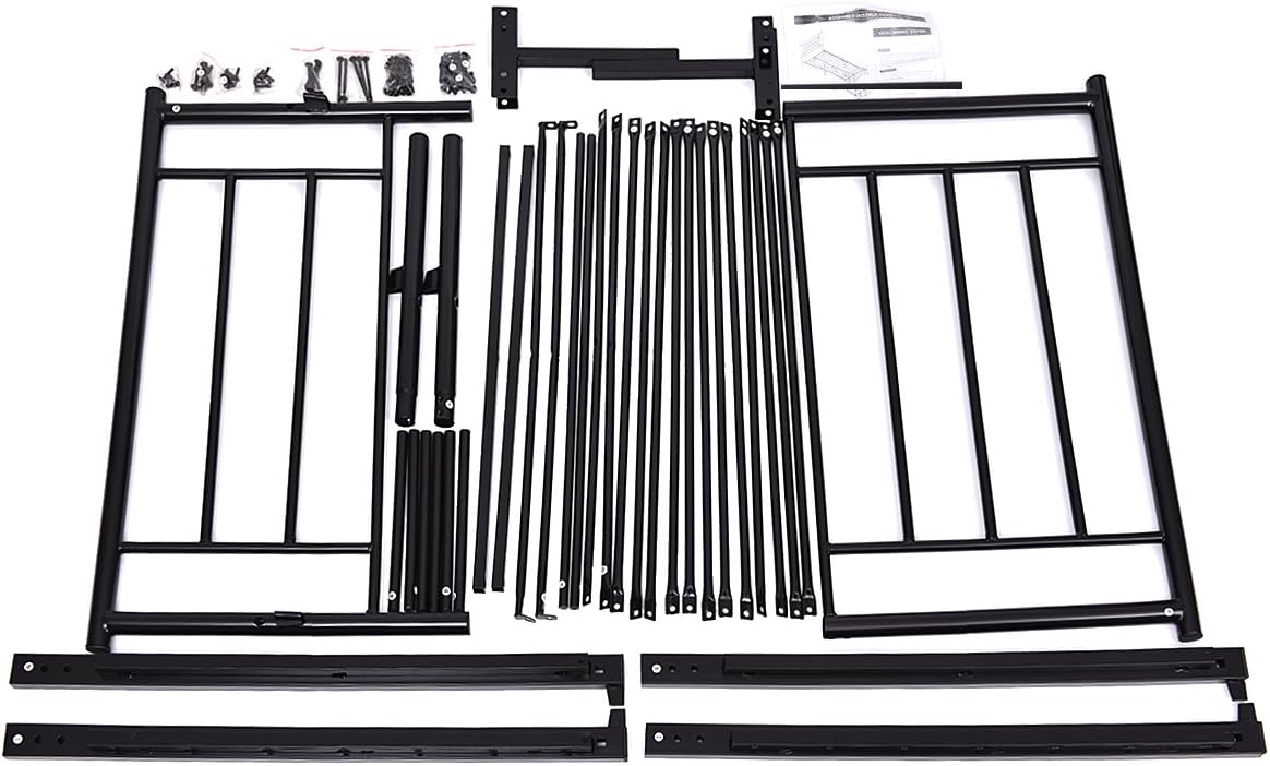 BOFENG Bed Frame Twin Size with Headboard and Footboard Storage Mattress Foundation Metal Platform Heavy Duty Slat Support Box Spring Replacement Bed