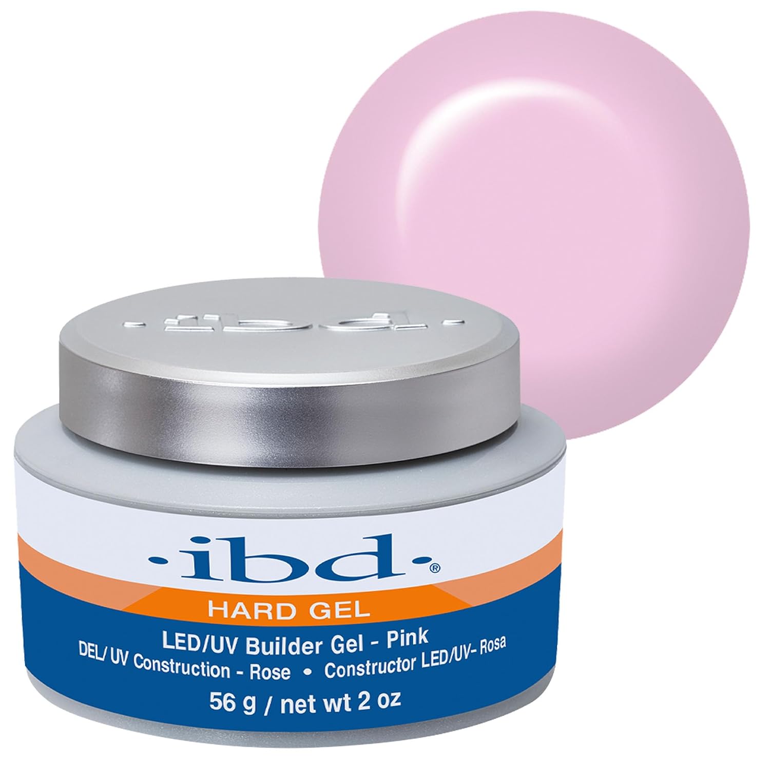 IBD Hard Gel – LED/UV Builder Gel Pink, 1er Pack (1 x 56 g) – MADE IN USA – Nagelaufbau zu Hause – ohne Termine und laute Nagelstudios, HEMA-FREE