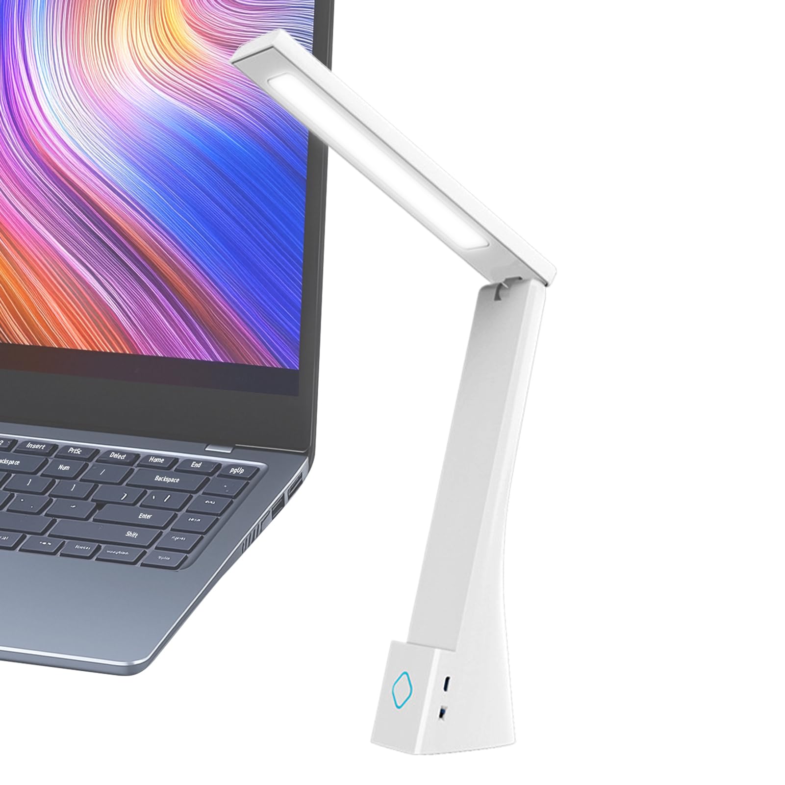 Table Lamp - Shadowless Reading Lamp,with USB Charging Port, Eye Protecting, Touch Control 3 Levels Dimmable Warm Cool Light for Study Reading Nook Dorm Workshop