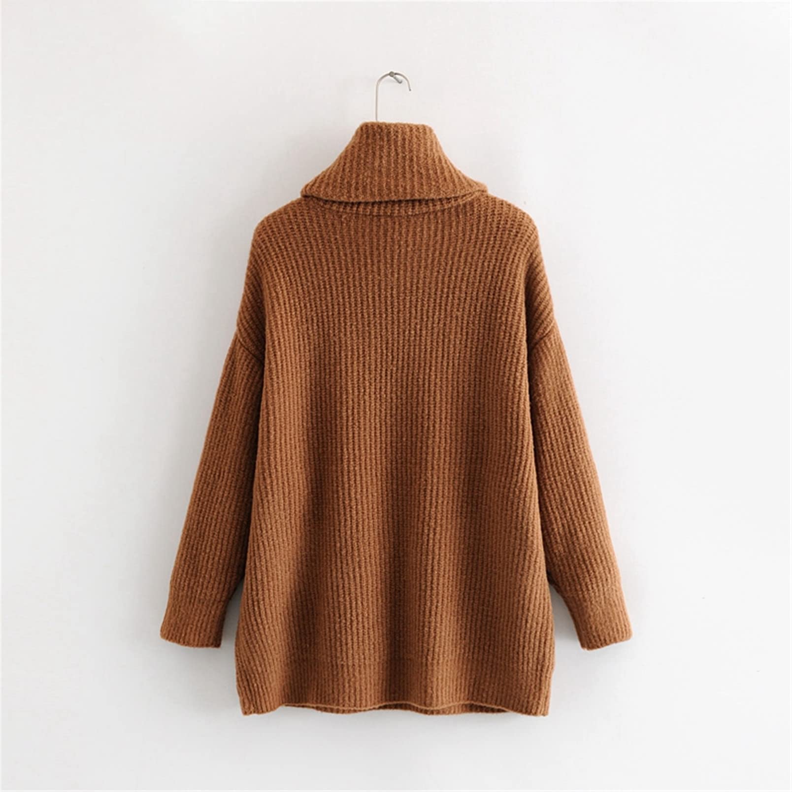 Donne Dolcevita Maglioni Inverno Lungo Pipistrello Manica Maglioni Maglione Cappotto, grigio, M