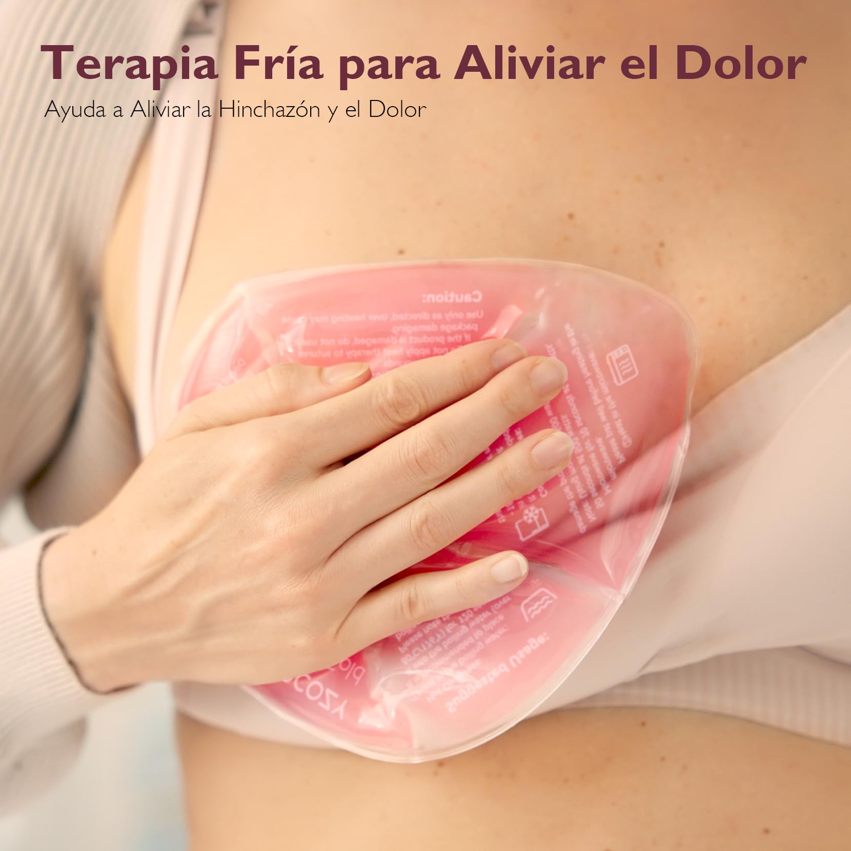 Momcozy Almohadillas Térmicas Grandes para El Pecho, Compresas Frío/Calor para El Pecho con 2 Fundas Suaves, Accesorio de Lactancia, Pack de 2, Rosa