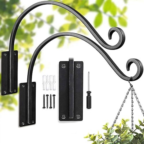 Soporte resistente para colgar plantas: 2 paquetes de soporte de metal para plantas colgantes de 16 pulgadas, capacidad de peso de 80 libras