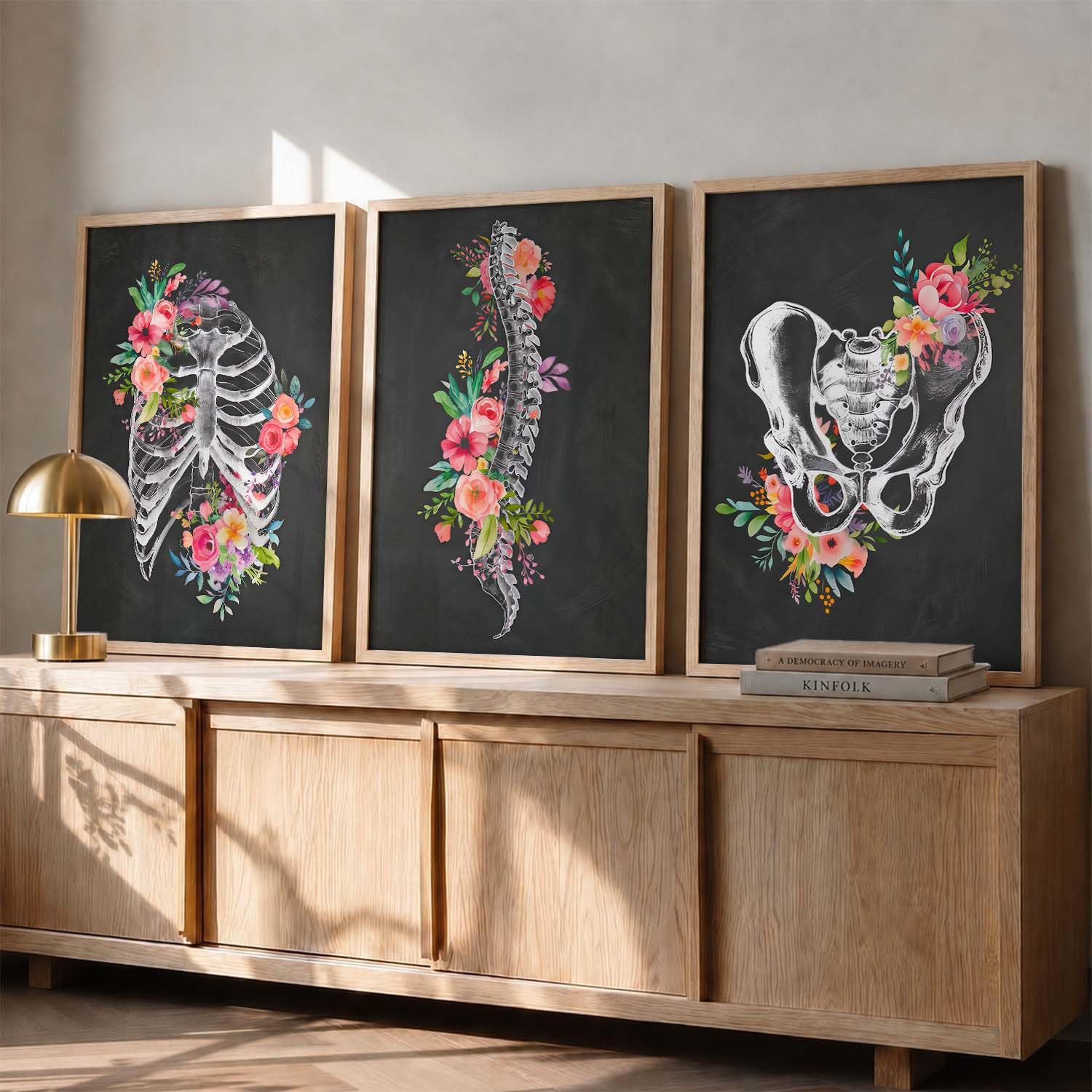 Floral Chiropractic Wall Art Posters - Set of 3 -3 Floral Chiropractic Wall Art Posters - Set of 3 -3
