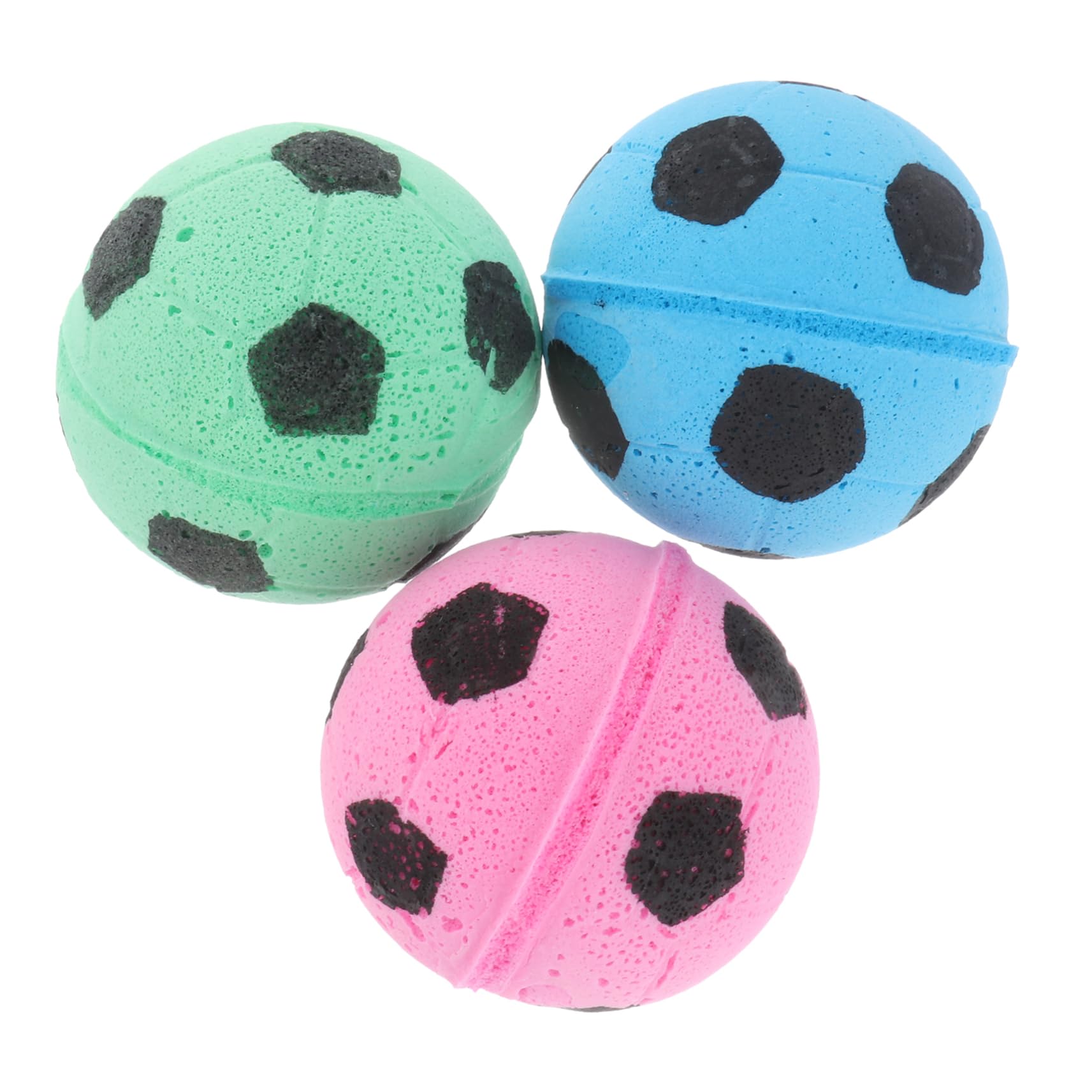 Toddmomy Cat Football Toy Set 3pcs Two-Tone Canvas Pet Toys Bright Colors Mental Physical Activity