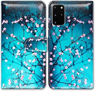 Bcov Samsung S20 Plus Case,Galaxy S20 Plus Case, Plum Blossom Leather Flip Phone Case Wallet Cover with Card Slot Holder Kickstand for Samsung Galaxy S20 Plus / S20+