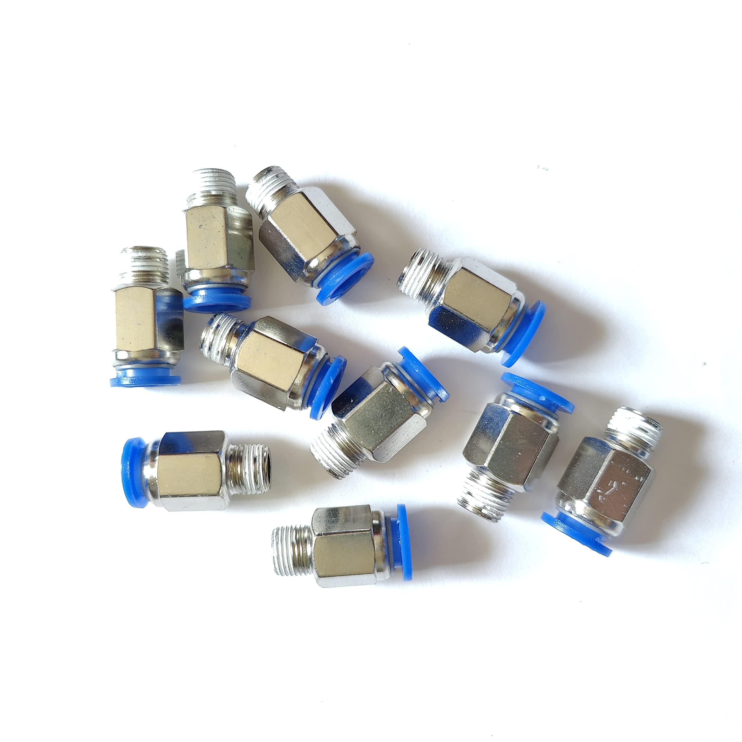 SYLIX 6mm Tube OD × 1/8" BSP Male Pneumatic Straight Connector | Push-in Air Fitting for PU Tube & Air Compressor | Pack of 10 Pcs 3