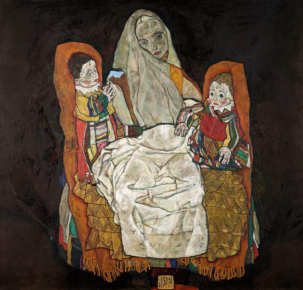 ArtDirect Mother with Two Children III (1915-1917) 37x36 UnFramed Museum Art Print Poster Ready for Framing by Egon Schiele (Austrian, 1890-1918)