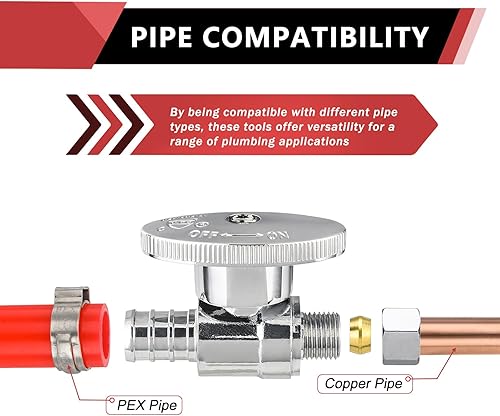 Miniatura 4 de EFIELD Válvula de tope de ángulo de giro 14 de pulgada de diámetro exterior de compresión x 12 de pulgada de crimpado Pex cromado para conexión a