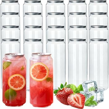 100 Pack 16.9oz 500ml Clear Disposable Plastic Juice Bottles with Lids - Sealable Leak-Proof Cups for Boba Tea, Smoothies, Iced Coffee, Juice & Beverage To-Go