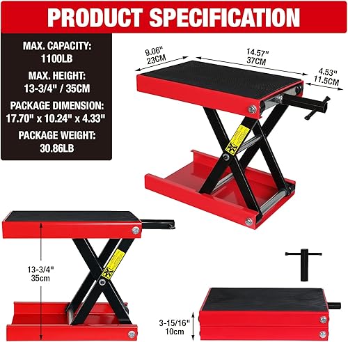 Miniatura 9 de Torin AT43005AB Soportes de acero resistentes para gatos pasadores de bloqueo dobles, capacidad de 3 toneladas (6,000 libras), negro, 1 par (2