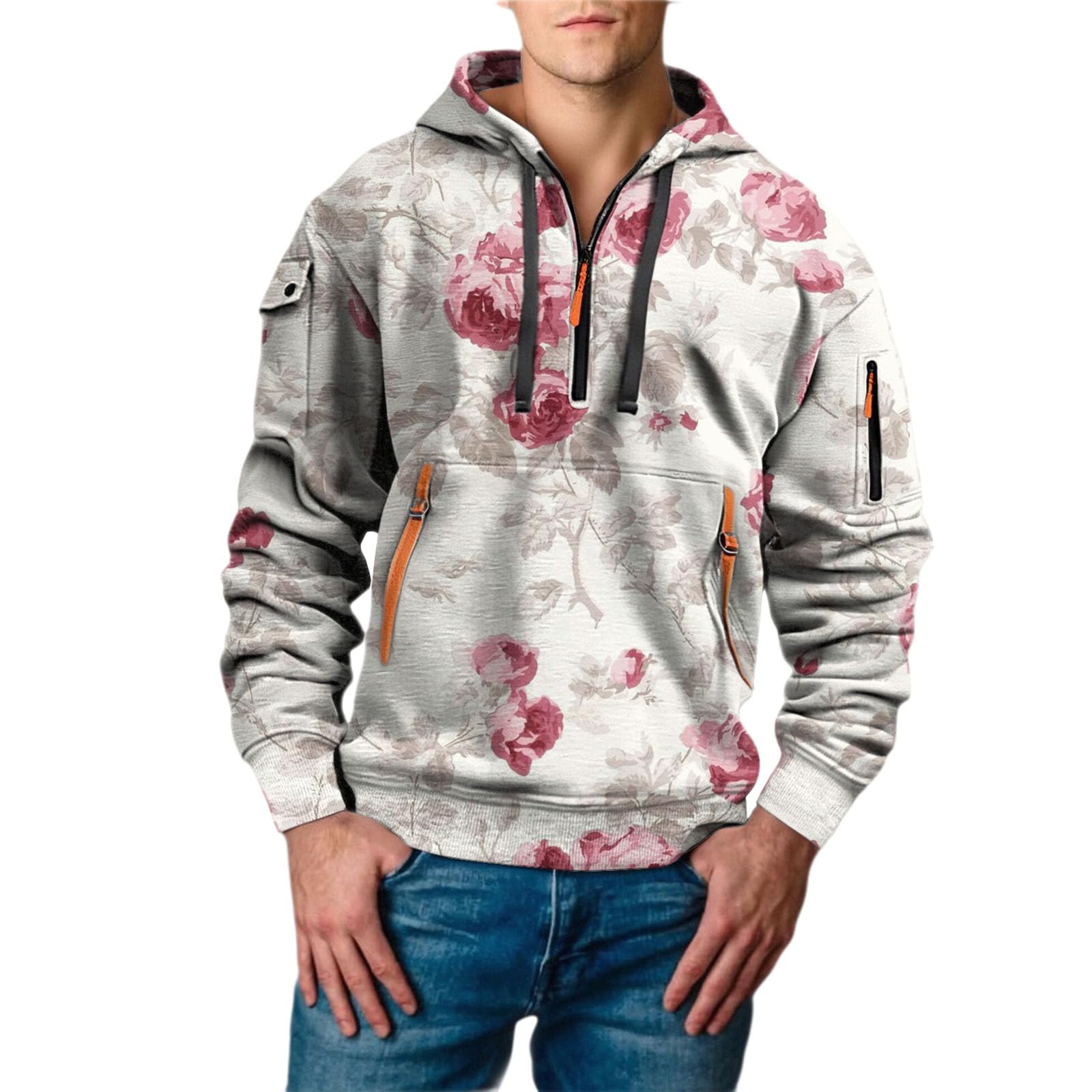 Chaqueta Verano Hombre Sudadera con Capucha Juvenil Y Moderna para Hombre, Estampado 3D Flores Dinámicas, Otoño E Invierno. Top Gimnasia Cortavientos Entrenamiento Boxeo Protección Solar