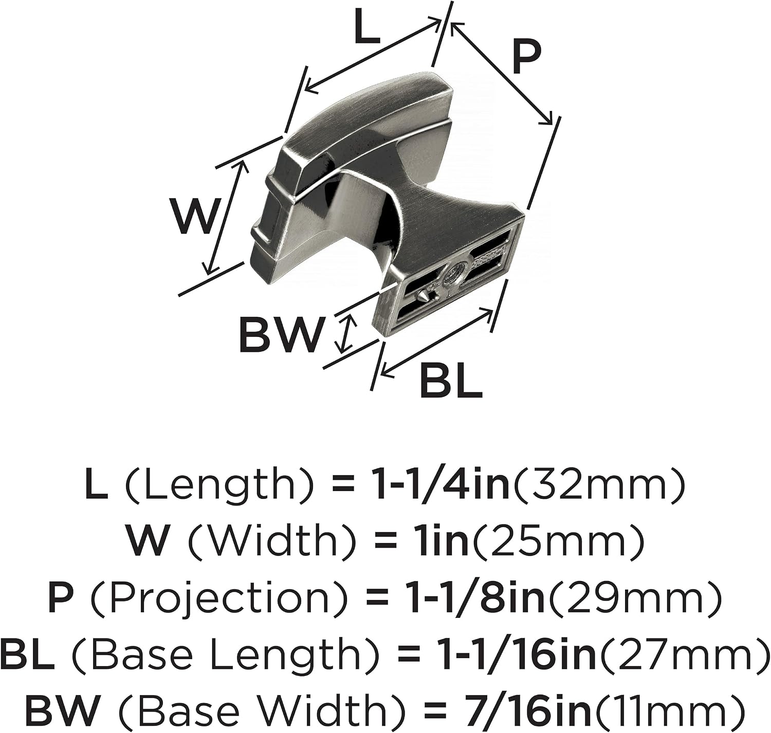 Amerock | Cabinet Knob | Gunmetal | 1-1/4 inch (32 mm) Length | Davenport | 1 Pack | Drawer Knob | Cabinet Hardware