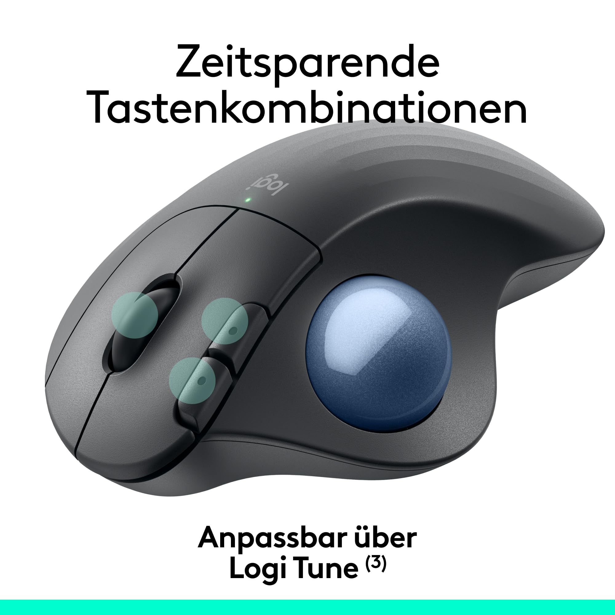 Logitech ERGO M575 For Business kabelloser Trackball – leichte Daumensteuerung, ergonomisches Design, gesichertes Logi Bolt, Bluetooth, weltweit zertifiziert, Windows/Mac/Chrome/Linux – Grafit