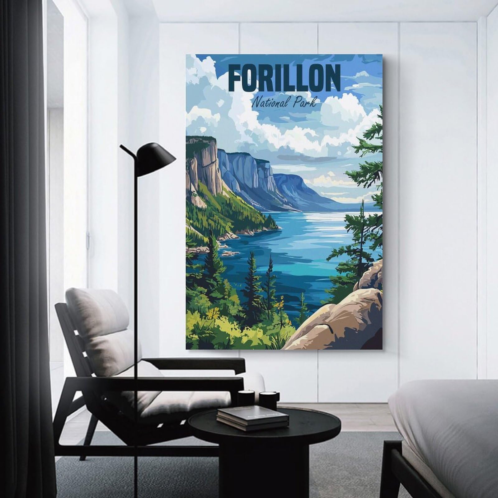 Junmoney Unframe-Style-24 Forillon Canada National Park Canvas Wall Art, 24X36inch(60X90cm), For Bedroom Decor, Cosy Corners Or Studios, Stylish Decor For A Restful Room Update