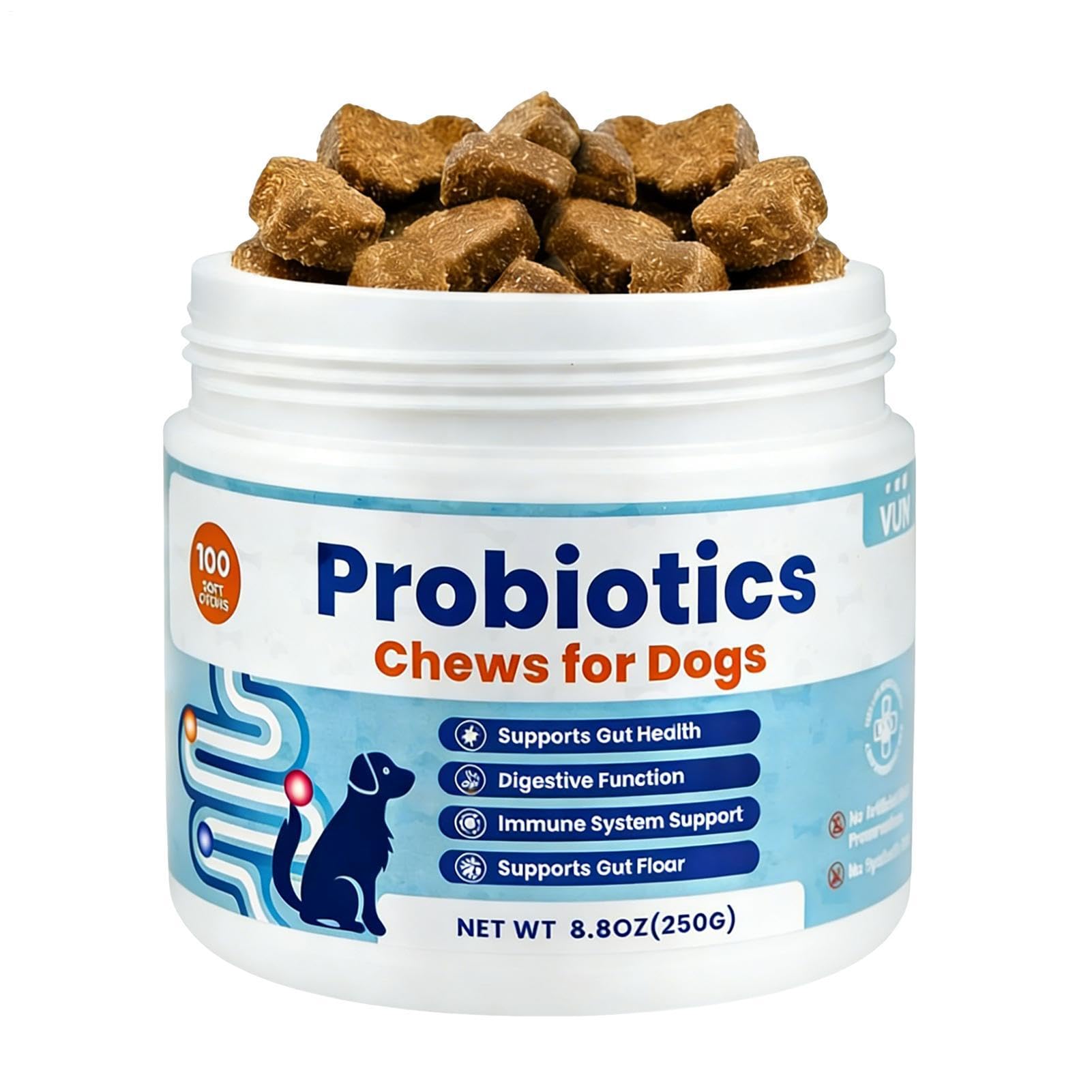 Dog Relief Chews, Gut Support Tablets, Stomach Chew with Abdominal Comfort, Pets Tablets with Digestive Aid, Pet Health Supplements, Chews for Immune Gut Stomach Daily Travel Multi Pet Household Use