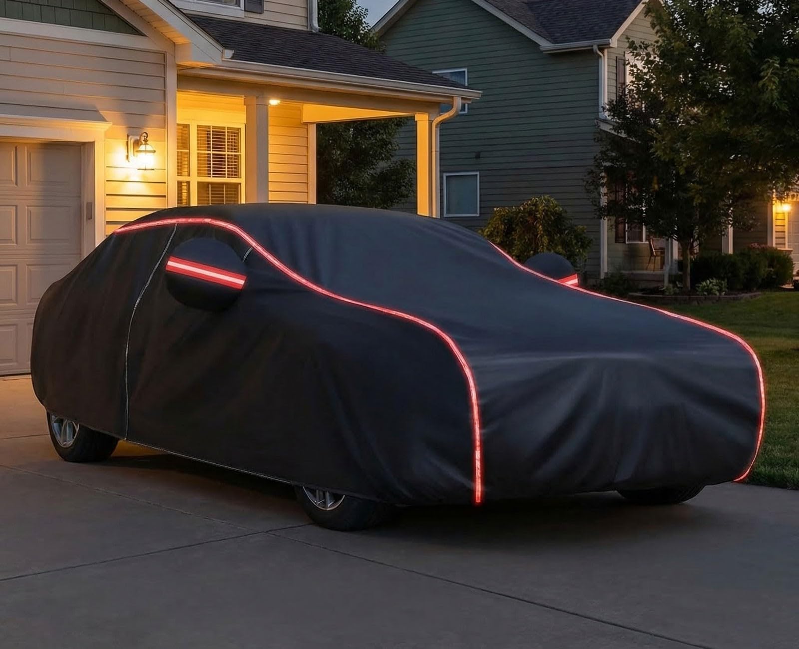 Tailored Car Cover for Maserati Ghibli(2018-2021),Custom Vehicle Body Shell Cover, UV Rain Snow Hail Resistant Outdoor Indoor Car Shield with Side Zipper Design for Easy Access