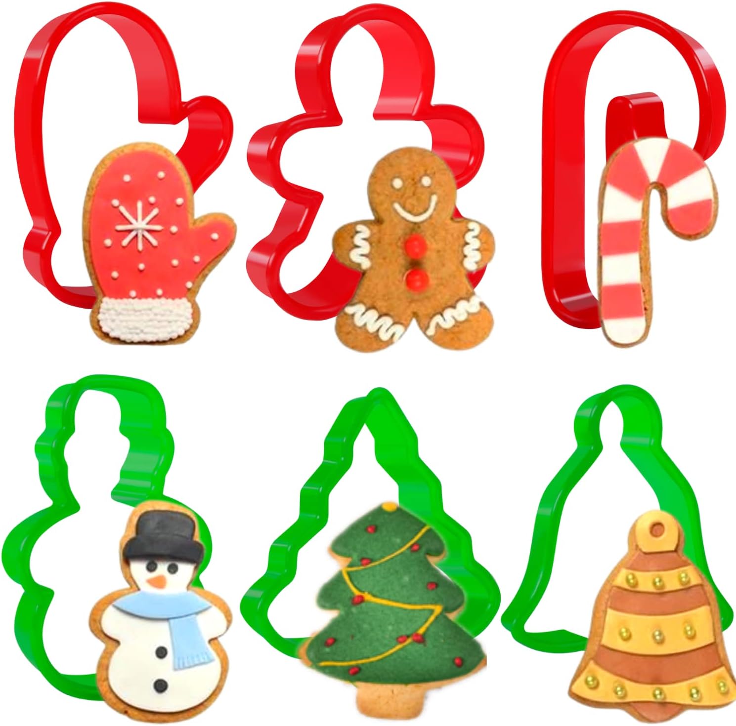 Crethinkaty Christmas Cookie Cutter6 Pcs Plastic Cookie