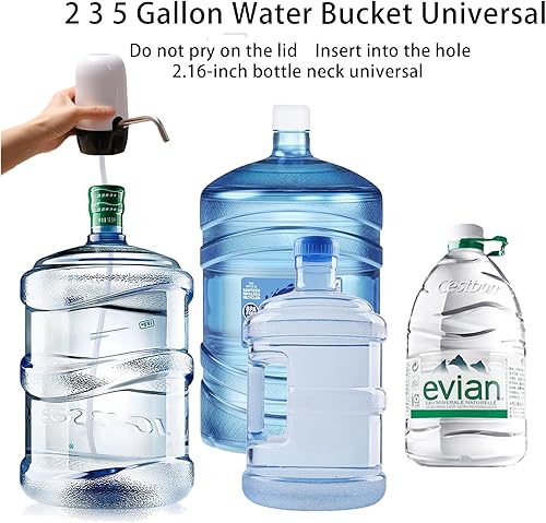 Miniatura 4 de Dispensador de agua de 5 galones con bomba doble portátil, bomba de agua para botella de 5 galones, dispensador de agua con carga USB para botella
