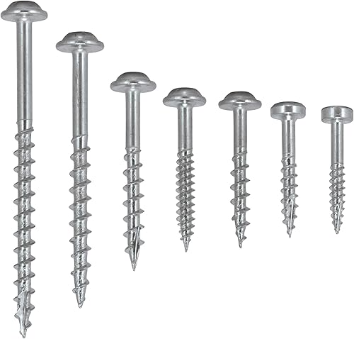 Miniatura 4 de Tornillos Trend para agujeros de bolsillo para maderas duras y blandas, paquete de selección de 850, tornillos cuadraditos con recubrimiento de zinc