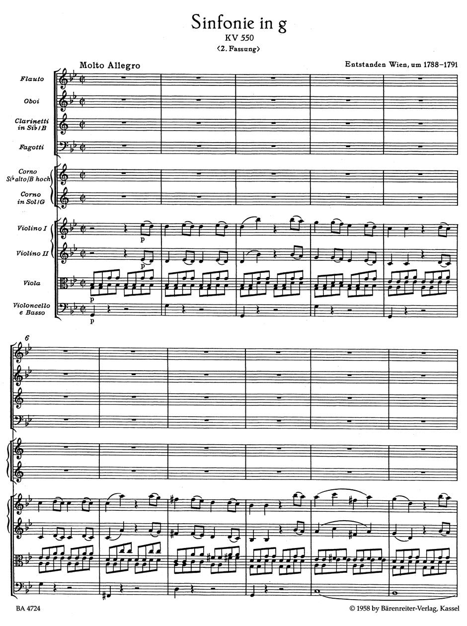 Sinfonie 40 G-Moll KV 550 (Fassung 2). Orchester
