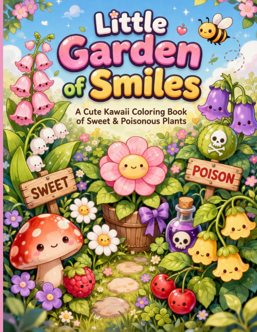 Little Garden of Smiles: A Cute Kawaii Coloring Book of Sweet & Poisonous Plants (Sweet & Mischievous Collection)