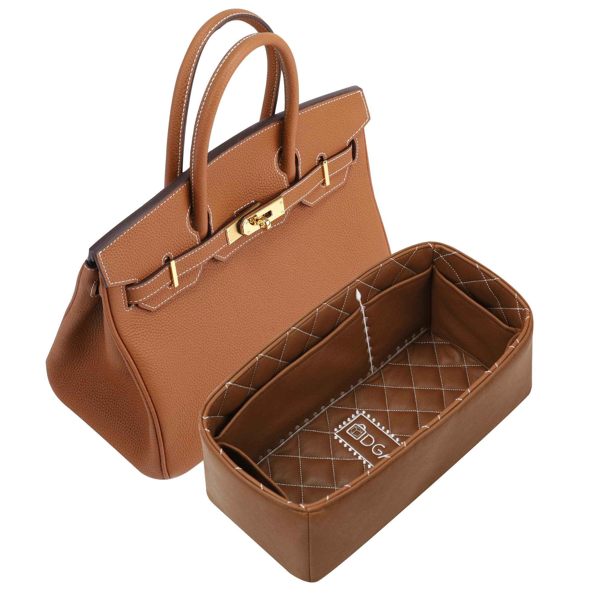 DGAZ Luxus Leder Handtaschen Organizer für Hermès Birkin 25, Gold