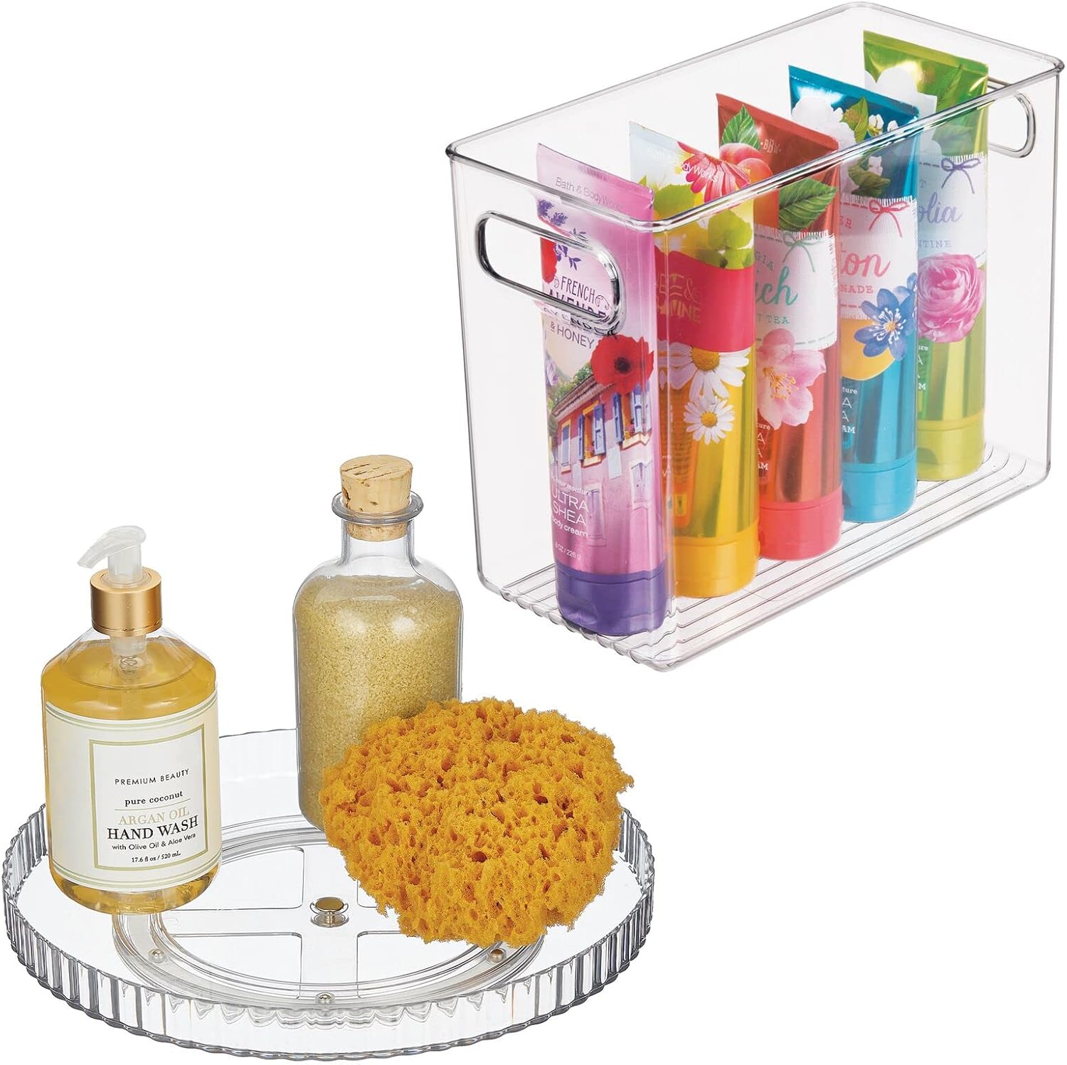 mDesign Tall Plastic Bathroom Bin with Handles and 11.5