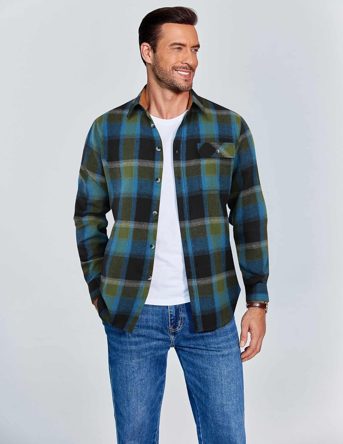 COOFANDY Men's Long Sleeve Button Down Flannel Shirt - Image 4