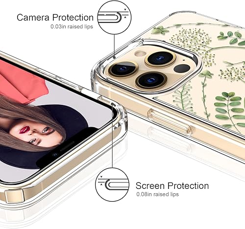Miniatura 4 de ICEDIO - Funda para iPhone 13 Pro con protector de pantalla, delgada, transparente, con diseños de moda para niñas y mujeres, funda protectora