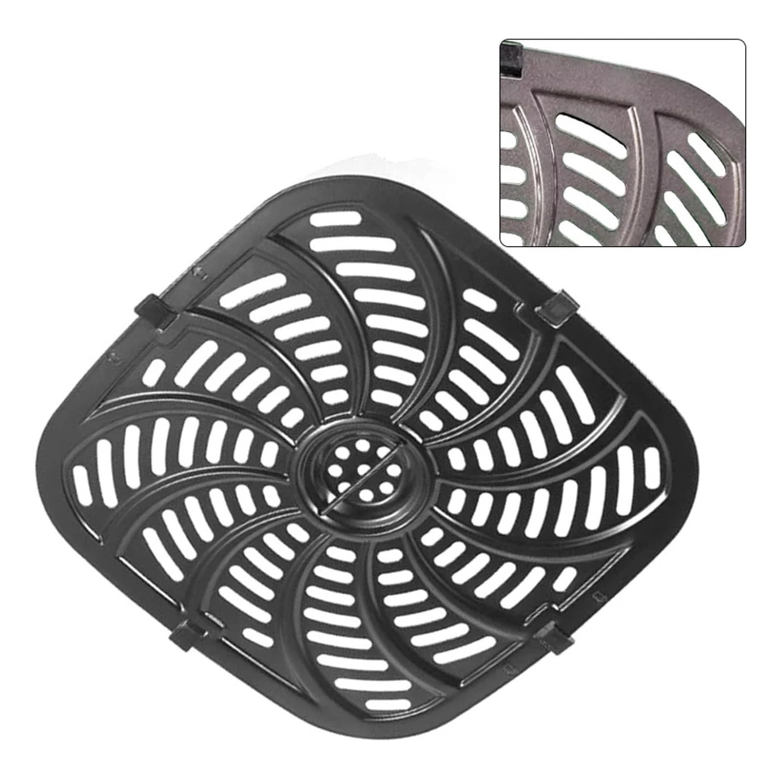 Genérico 1 Bandeja de Repuesto for freidora de Aire. | 24x25cm, protectores de esquinas, multiusos, fácil de limpiar