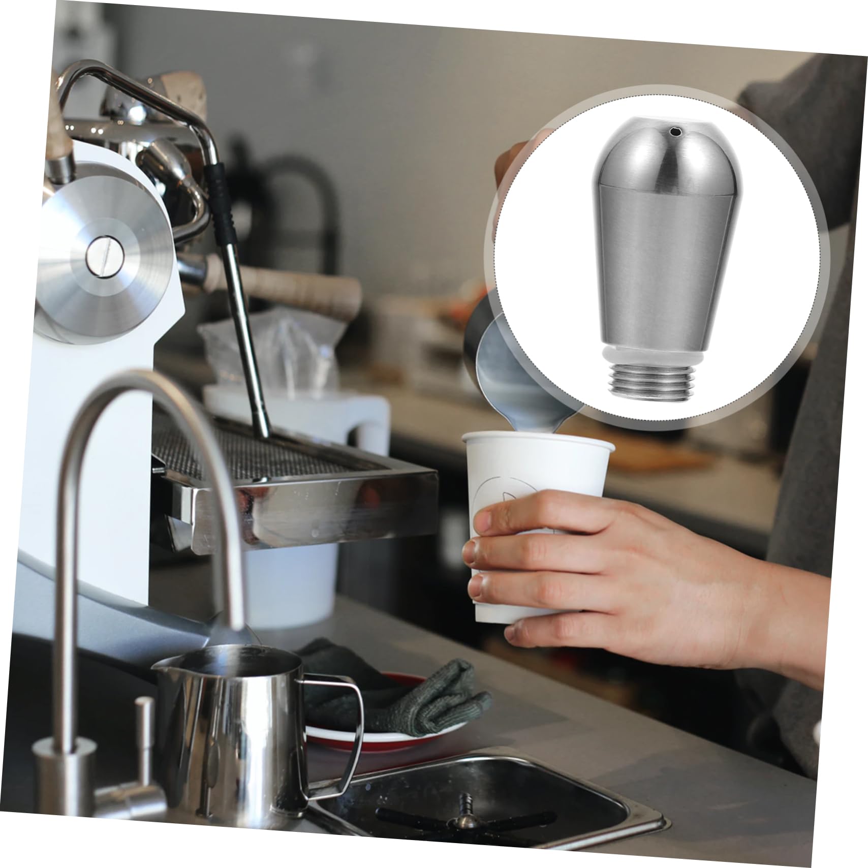 Cabilock Cafetera Espresso 3 Piezas boquilla de vapor accesorios para cafeteras leche accesorios de café maquina de cafe accesorio para cafetera caños de cafetera de acero inoxidable Metal