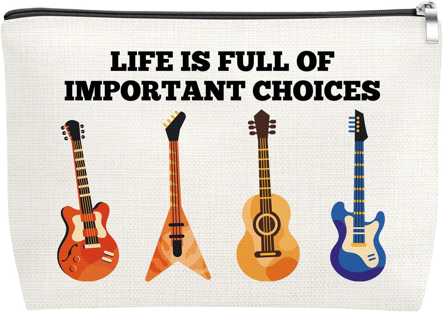 Mxrymvu Music Guitar Gifts Makeup Bags Guitar Lover Gift Guitar Gifts for Guitarist Enthusiast Musician Musical Lovers Cosmetic Bags for Birthday Mother's Day Christmas Travel Pouch