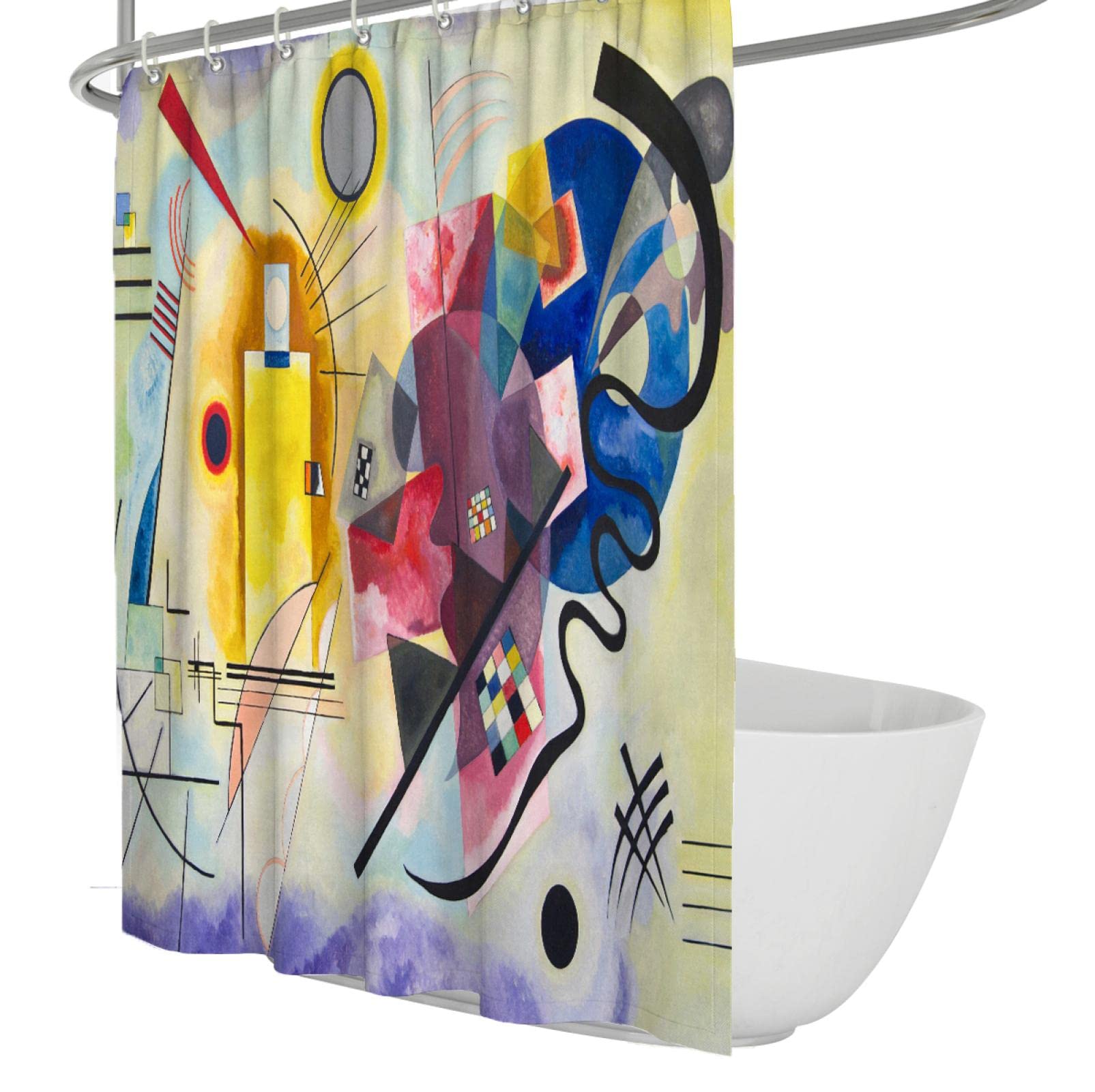 Cortinas de Ducha de Estilo Artista Cortinas de baño de Arte únicas con Ganchos de Tela de poliéster Cortina de Ducha Impermeable para la decoración del baño W190xL220cm