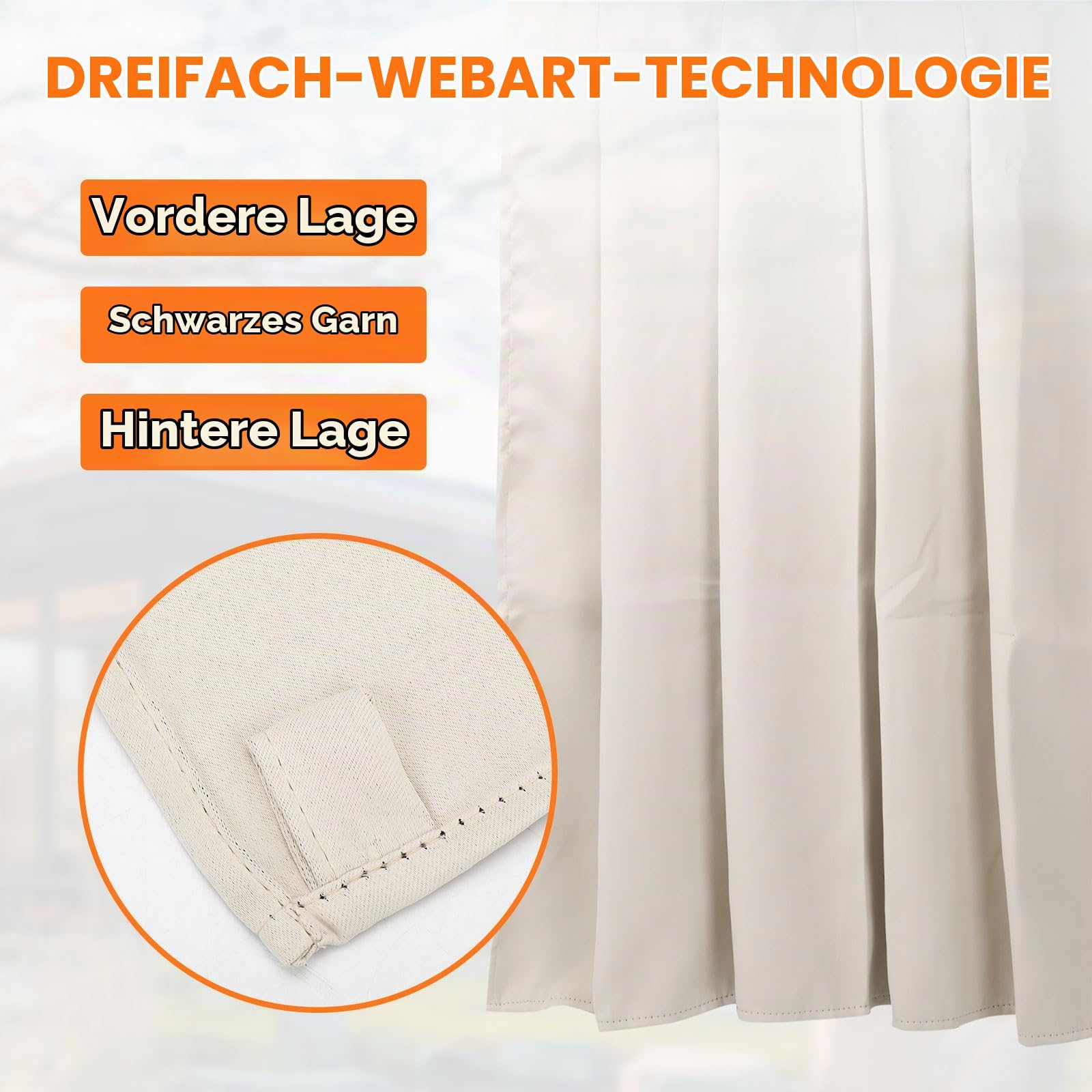 Outdoorvorhänge mit Ösen und Gewichteten H 243 x B 132 cm, 2 Stück Outdoor Gardinen Wasserdicht Pavillon und Terrasse, Außenvorhänge für Außenterrasse Veranda Pool Sonnenlicht, Beige