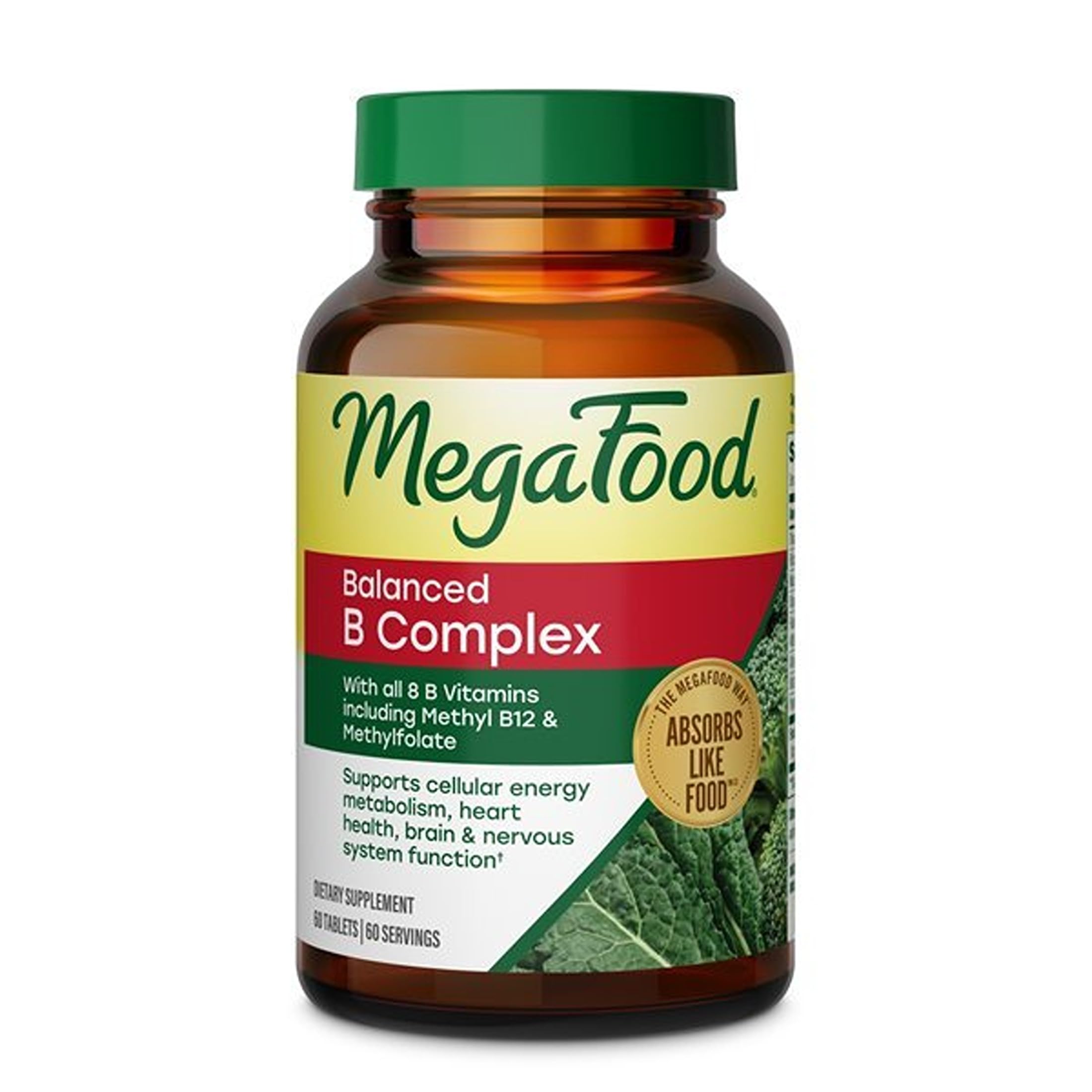 MegaFood Balanced B Complex, Cellular Energy Metabolism Support, 60 Tablets