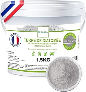 DETOX ORGANICA Terre de Diatomée - Punaise de Lit, Anti Fourmis, Anti Puces Chat et Chien, Vermifuge - Barrage Insectes - Utilisable en Agriculture Biologique - 100% Naturelle et Fabriqué en France