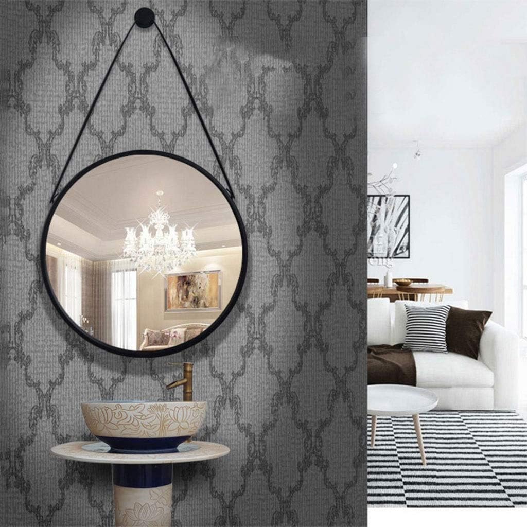 BERHUTJ Wall With Rubber Frame Round for Entryways, Washrooms, Living Rooms and More, Doubles as Art, Black(80CM)