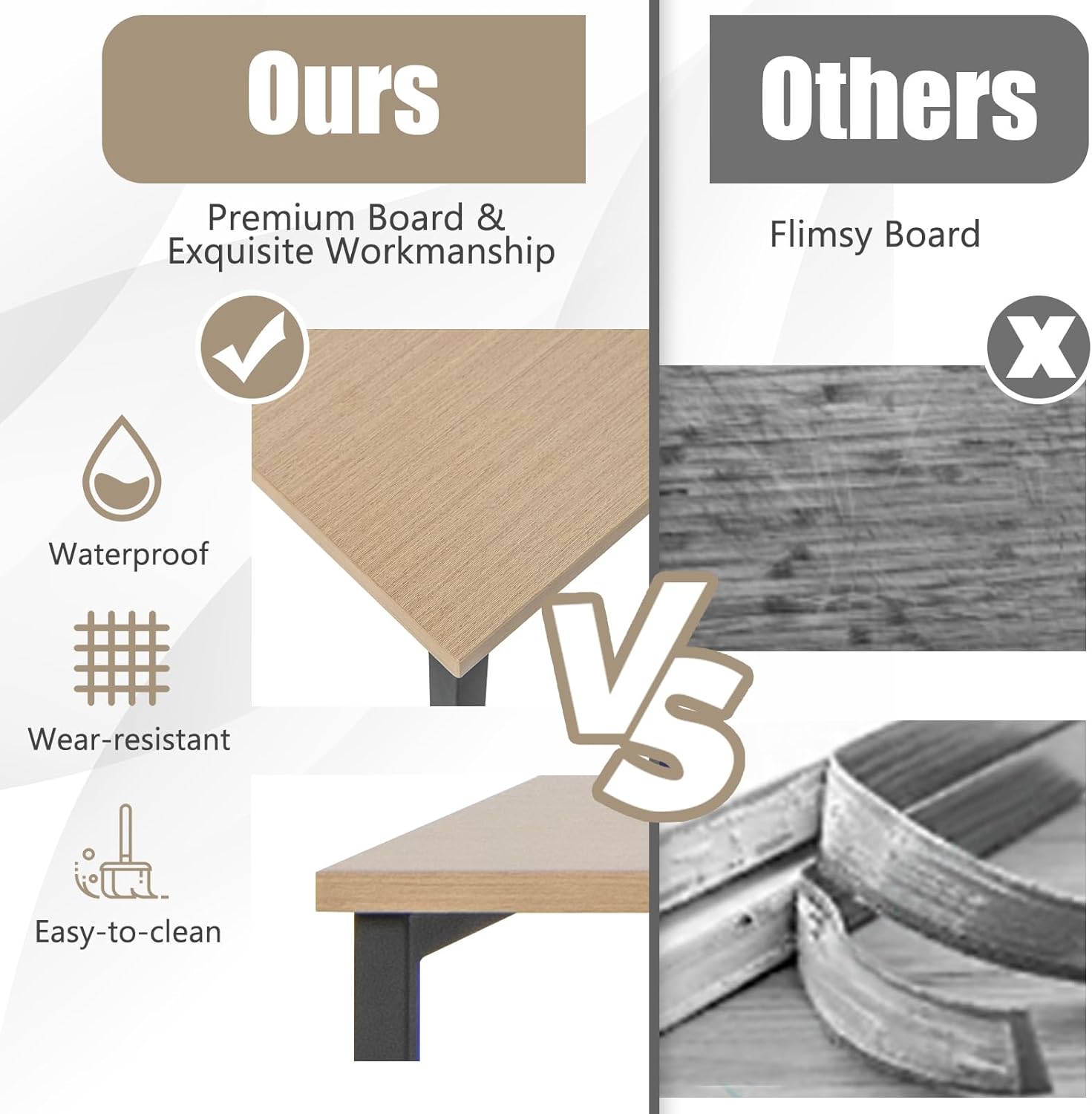 Close-up showing the 2-tier storage shelves with adjustable positions and the option to remove a shelf to create a CPU stand.