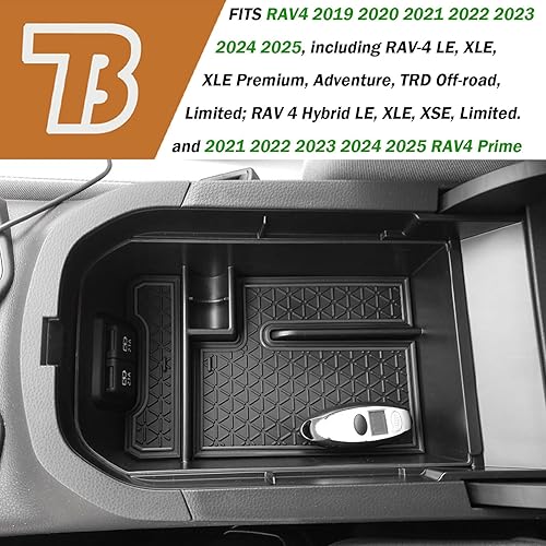 Vista 17 de TACORBO - Organizador de consola central compatible con Toyota RAV4 2019 2021 2020 2022 2023 2024 2025 y 2021-2024 2025 RAV4 Prime, bandeja