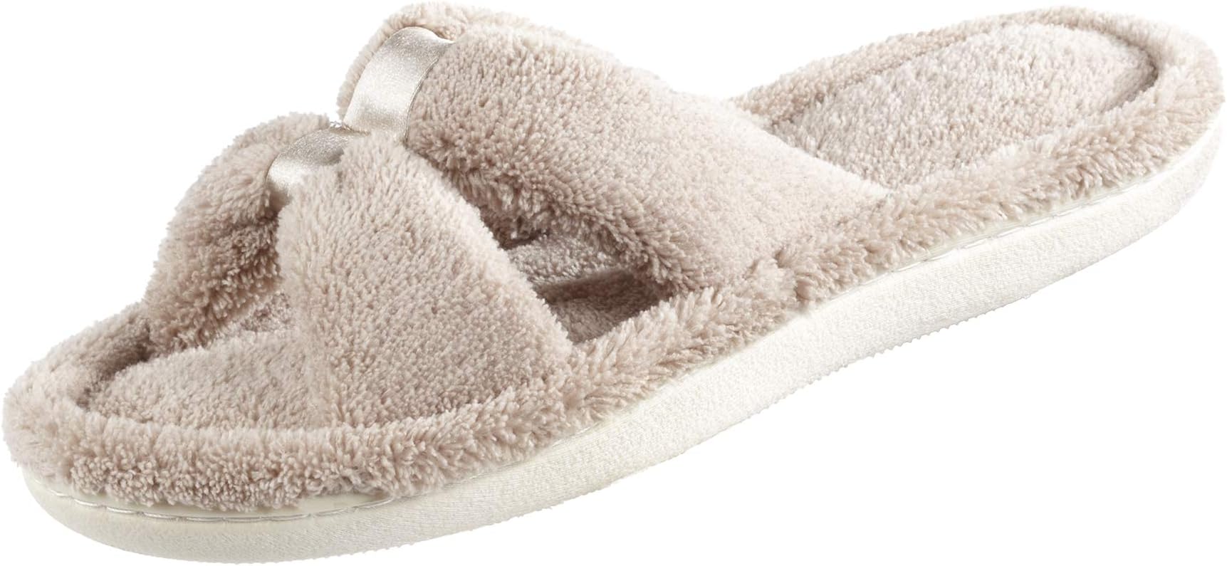 Women's Signature X-Slide Slipper, Satin Trim with Memory Foam