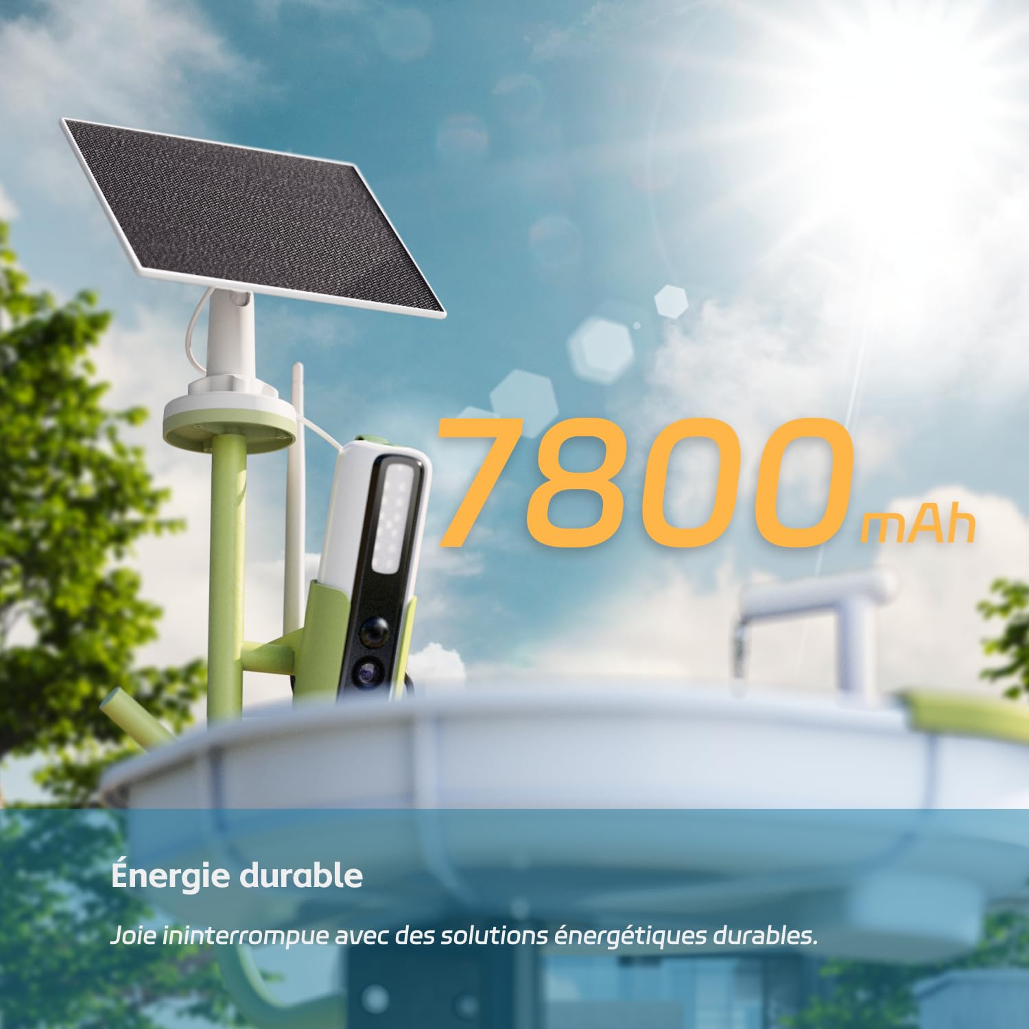 RELI Birddy Bain d'oiseaux intelligent original avec caméra solaire, bain d'oiseaux à flux automatique avec caméra d'observation des oiseaux, identification AI, vue en direct, notification instantanée
