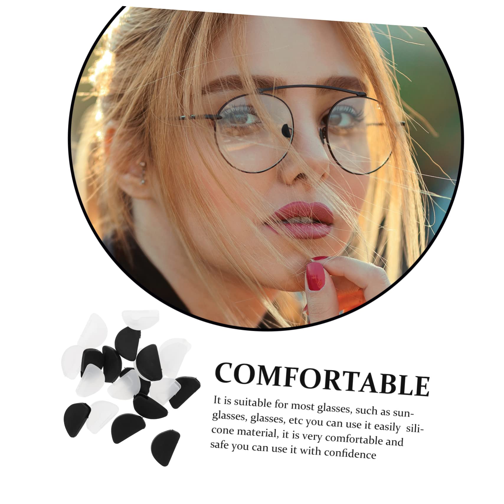 100pares Almohadillas Nasales De Silicona Para Gafas D-shape y Protector Cómodo y Antideslizante Para Lentes y Gafas De Sol