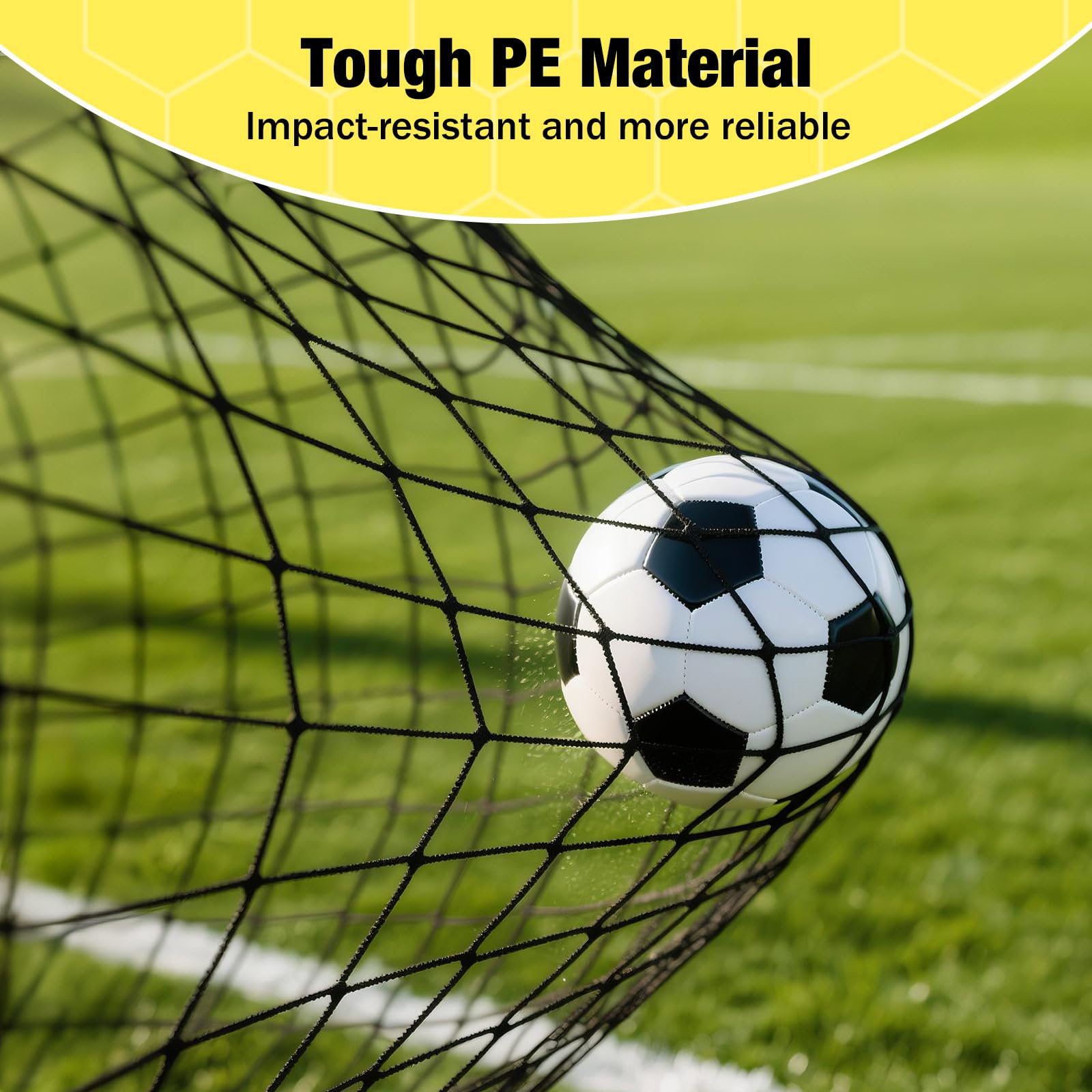 MoKo Portería de Fútbol para Jardín, 2 Paquete 5×4 FT Red de Portería Plegable con Panel de Blanco, Equipo Portátil de Entrenamiento de Fútbol para Niños, Juego de Deportes de Exterior, Negro+Amarillo