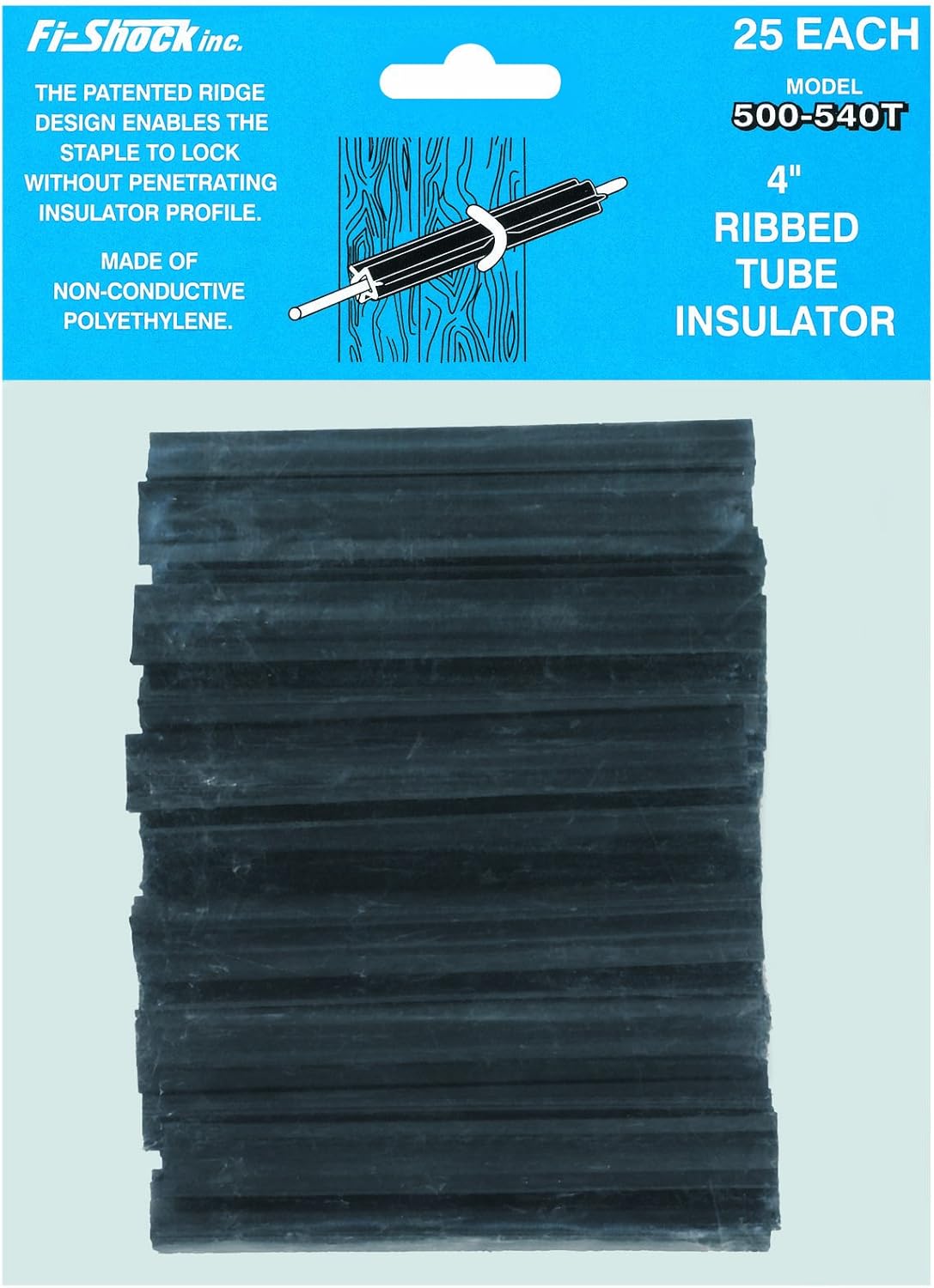 FiShock 500540T Black High Tensile 4Inch Ribbed Tube