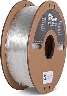 KINLUOT TPU Filament 1.75mm Flexible, Soft Clear TPU Filament 1.75, 1KG Cardboard Spool(2.2lbs), Vacuum Packaged Roll, Fit Most FDM 3D Printers, Transparent