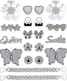 Bling Shoe Charms Designer Bling Chain Shoes Accessories for Women Girls Jewelry Cute Shoe Decoration Charms Butterfly Flower for Birthday Gifts Party Favors