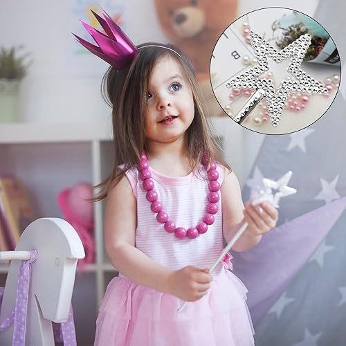 Miniatura 7 de Varita de estrella plateada de 13 pulgadas, varita de ángel plateada chapada en princesa de hada, accesorios de disfraz de cosplay, varita mágica